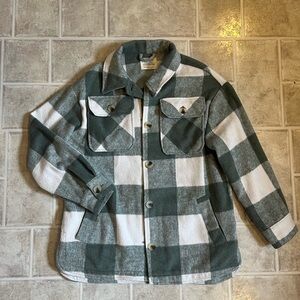 Green and White Plaid Jacket